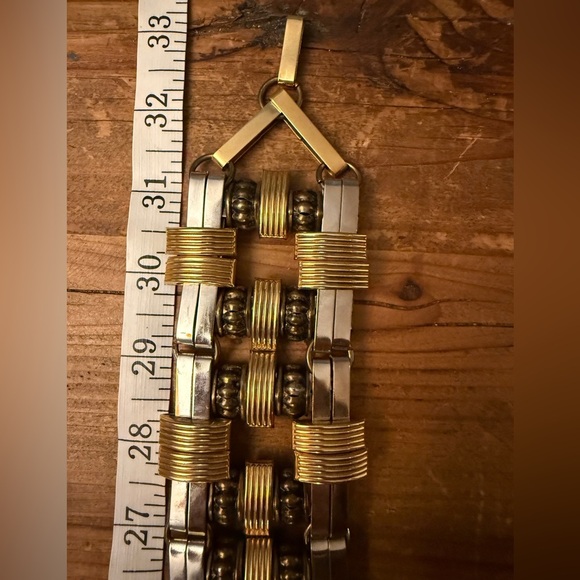 Gold Silver Metal Beaded Belt VTG Jose Cotel but no identifying marks 1960s - Picture 2 of 8